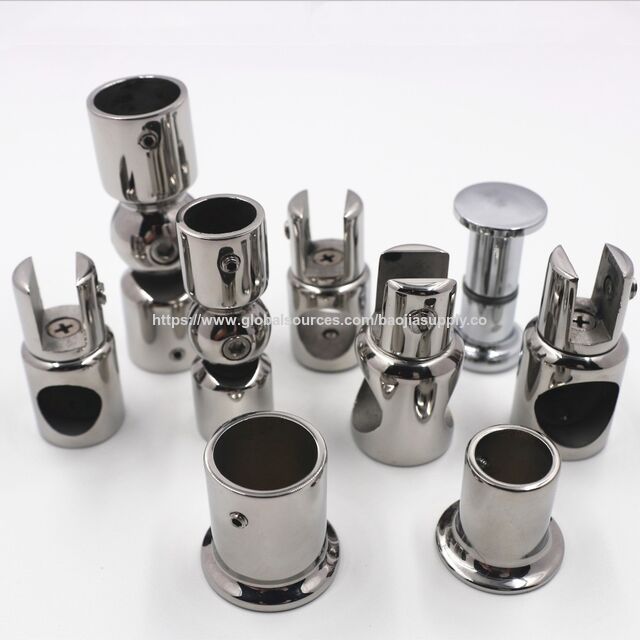 Adjustable Stainless Steel Rod Connector Polished Finish Heavy Duty Frame Hardware for Secure Curtain and Display Rack Mounting
