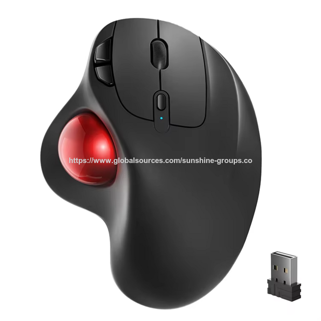 Mouse Trackball Sem Fio Recarregável Ergonômico com Controle Fácil pelo Polegar, Mouse Sem Fio Preciso e Suave