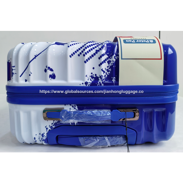 Custom Printed ABS+PC Hard Shell Travel Luggage Set Spinner Wheel Carry on Luggage Promotional Business Suitcase Maleta