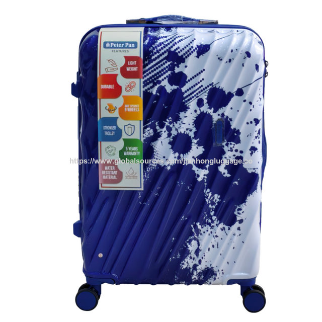 Custom Printed ABS+PC Hard Shell Travel Luggage Set Spinner Wheel Carry on Luggage Promotional Business Suitcase Maleta