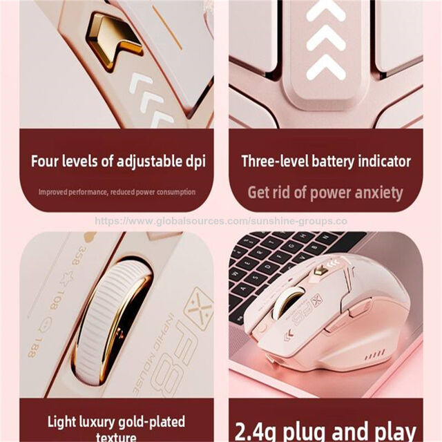 Mouse Sem Fio USB Silencioso Recarregável para Destros, Ideal para Escritório e Jogos, Compatível com Computadores e Laptops