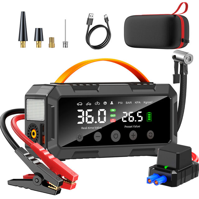 Gonfleur de Pneus Super Condensateur Cylindre Double 25mm OEM pour Voiture 12v, 150PSI, CE, Batterie Power Bank 10000mah, Démarreur de Secours Compresseur d'Air