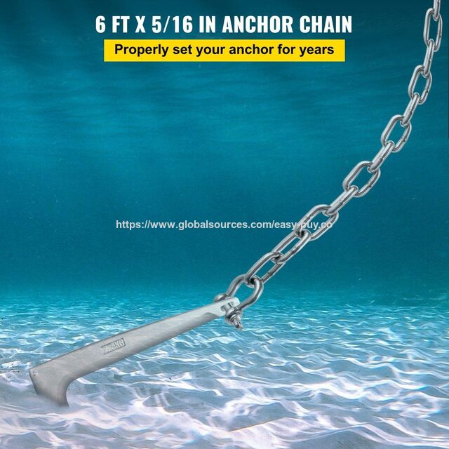 Ankerketten 316 Edelstahl Ankerkette 6 Fuß mit 3/8" Schäkel für Kleinboote Bootsanker