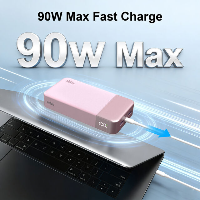 Power Bank Universal 90W dengan Port USB-C dan USB-A untuk Pengisian Daya yang Aman dan Efisien