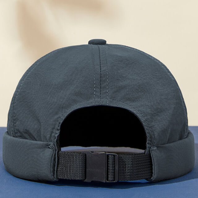 Hersteller Benutzerdefinierte Nylon Randlose Kappe Schnelltrocknendes Polyester Leon Hut Design Herren Retro Visier Gekräuselte Manschette Baseballkappe