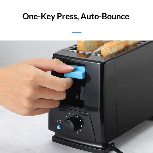 Torradeira Elétrica Automática de Aço Inoxidável Doméstica, Eletrodoméstico Multifuncional para Cozinha, Máquina de Sanduíche para Café da Manhã