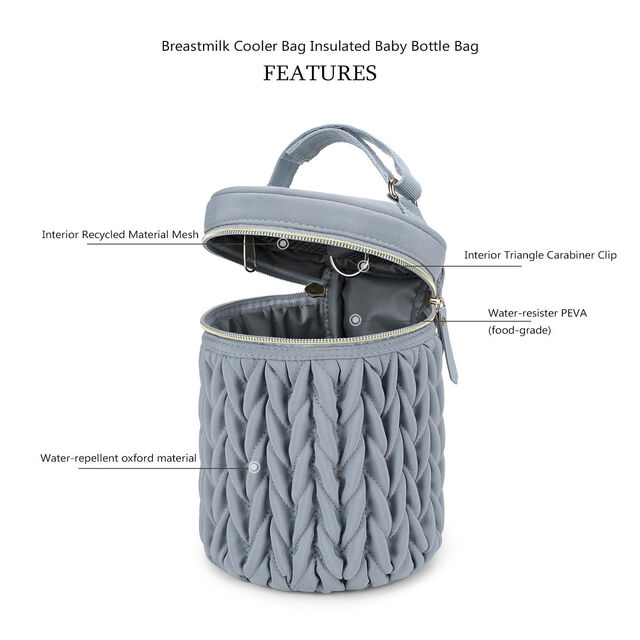 New Waterproof Portable Quilted Embroidered Baby Bottle Insulation Bag Stroller Hanging Feature Multi-Use Storage for Breast