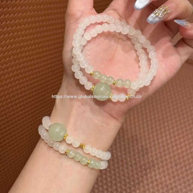 Pulseiras de pérolas de imitação estilo simples, pulseira de plástico com bom preço, aceitamos design personalizado