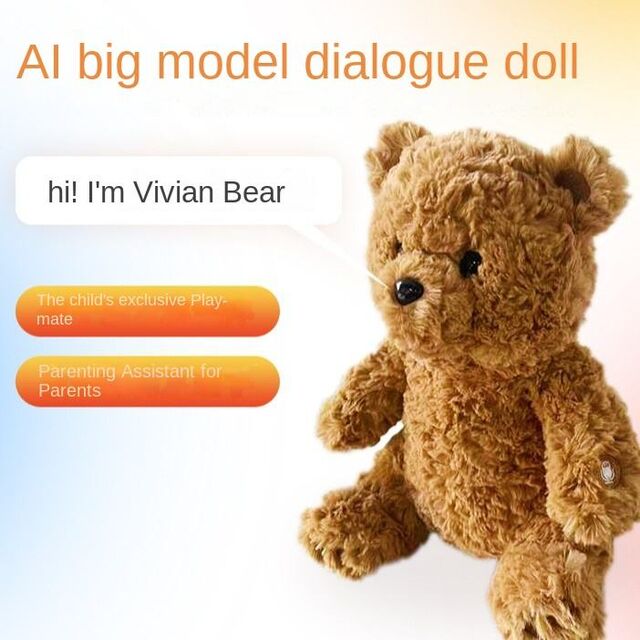 Jeu d'Amour Beambox AI Vivi Bear Peluche Compagnon Alimenté par Modèle de Langage Large (ChatGPT) - Autonomie 10-12 Jours, Chargement Type-C