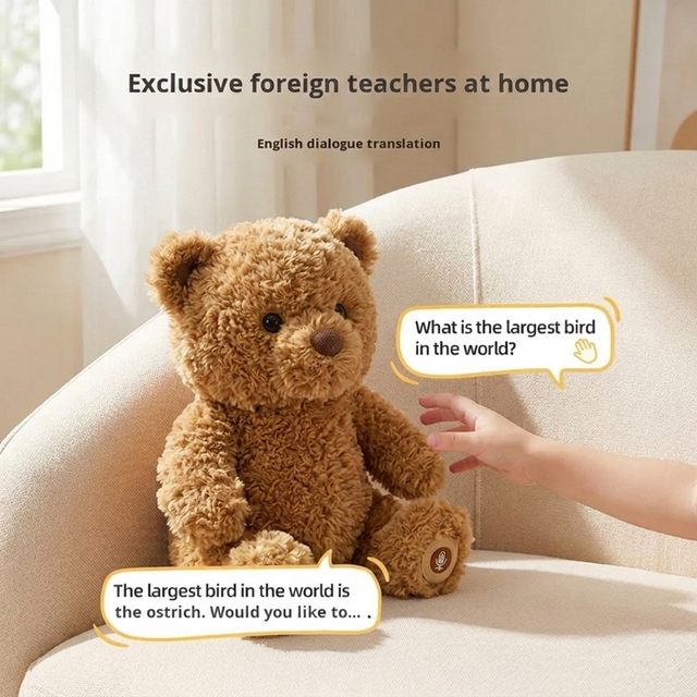 Jeu d'Amour Beambox AI Vivi Bear Peluche Compagnon Alimenté par Modèle de Langage Large (ChatGPT) - Autonomie 10-12 Jours, Chargement Type-C