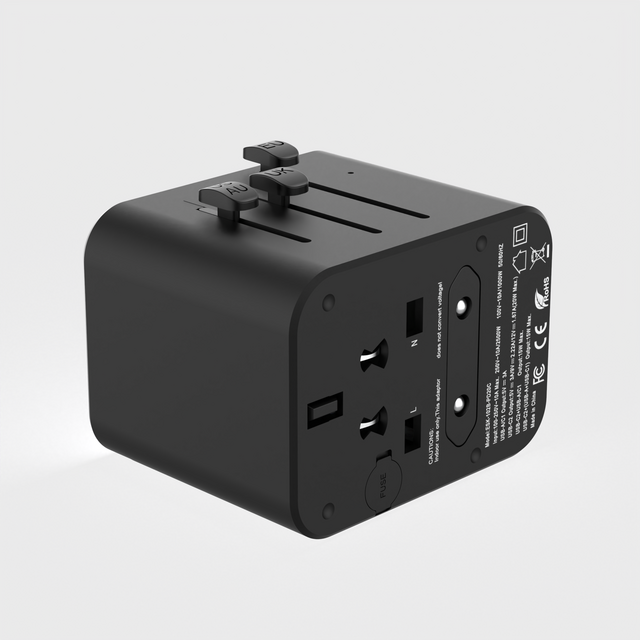 Adaptador de Viagem Carga Rápida PD20W Tipo C, 2 Portas USB 1A, Carregador Universal Internacional 100-240V Certificado