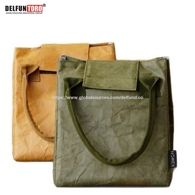 DELFUN TORO - Sacoche Glacière Portable Imperméable en Papier Tyvek Lavable pour Emballage et Pique-niques, Voyage Léger