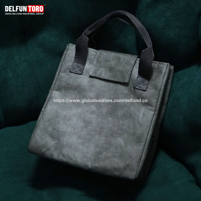 DELFUN TORO - Sacoche Glacière Portable Imperméable en Papier Tyvek Lavable pour Emballage et Pique-niques, Voyage Léger