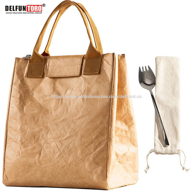 DELFUN TORO - Sacoche Glacière Portable Imperméable en Papier Tyvek Lavable pour Emballage et Pique-niques, Voyage Léger