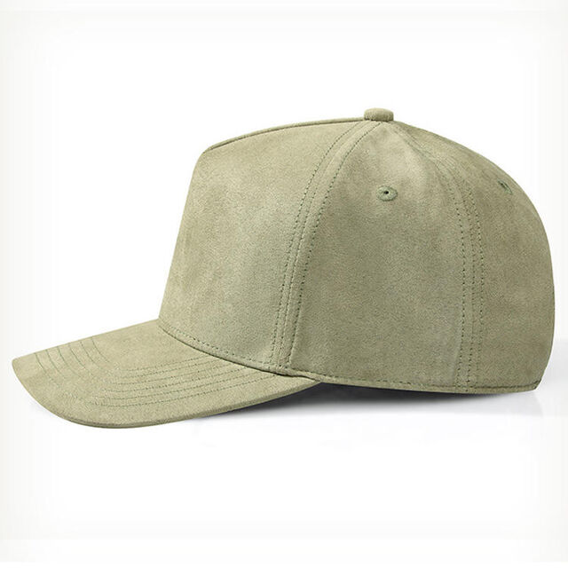 Casquette de baseball unie brodée personnalisée avec logo en daim, personnalité, 5 panneaux, haute couronne, vente en gros, pour l'extérieur