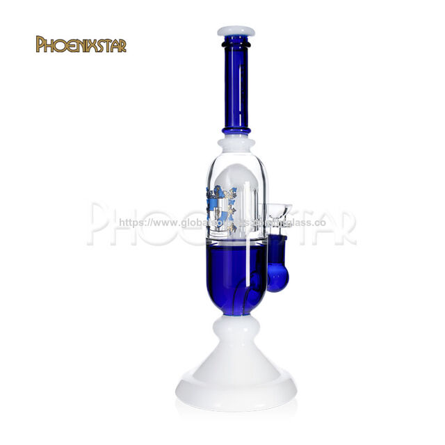 Vente en gros Phoenix Star 11,5 pouces pipe à crack 10 bras percolateur base ronde pipe à eau en verre pour fumer couleurs mixtes avec bol de 14 mm