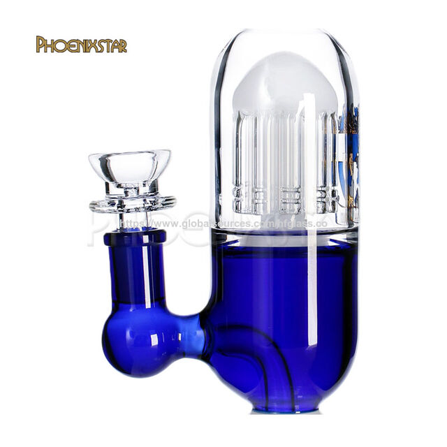 Vente en gros Phoenix Star 11,5 pouces pipe à crack 10 bras percolateur base ronde pipe à eau en verre pour fumer couleurs mixtes avec bol de 14 mm