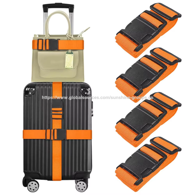 Sangle de Bagage Réglable en Polyester 2M pour Voyage, Sangle de Bagage Couleur Arc-en-ciel avec Serrure à Combinaison de Sécurité, Sangle de Sécurité pour Bagages