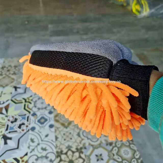 Autowaschset: Chenille-Autowaschhandschuh, verdickt, kratzt nicht auf dem Lack, weiche staubentfernende Fasern