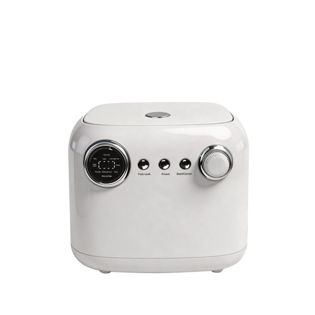 Cuiseur à Riz Intelligent Multifonction avec Maintien au Chaud, 5L, Affichage LED, Plastique Blanc, Utilisation Facile
