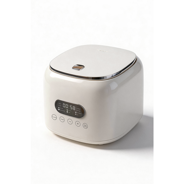 Cuiseur à Riz Intelligent Multifonction avec Maintien au Chaud, 5L, Affichage LED, Plastique Blanc, Utilisation Facile