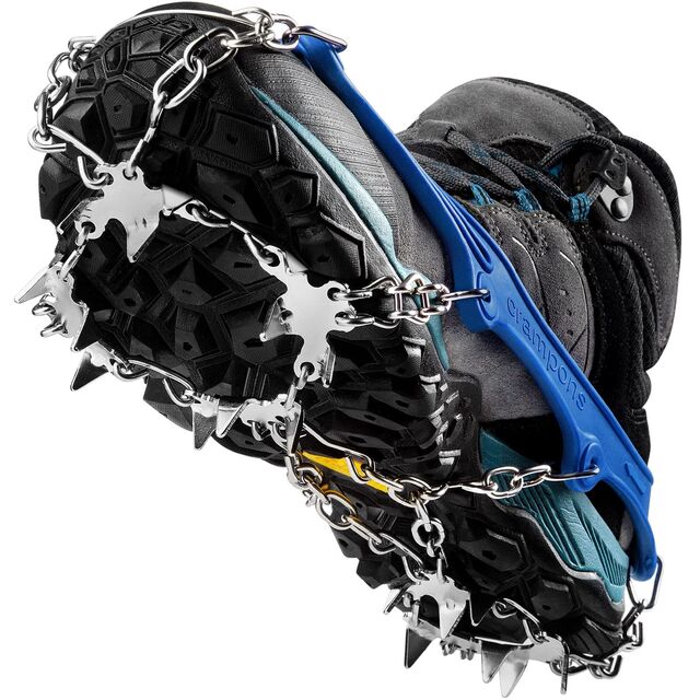 Crampones Antideslizantes para Hielo, 19 Puntas de Acero Inoxidable, para Botas y Zapatos de Hombre, Mujer y Niños - Tracción Superior para Nieve y Hielo