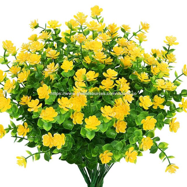 Flores Artificiais Falsas para Exterior, Folhagem de Plástico Verde para Interior e Exterior, Jardineiras Suspensas, Casa, Escritório