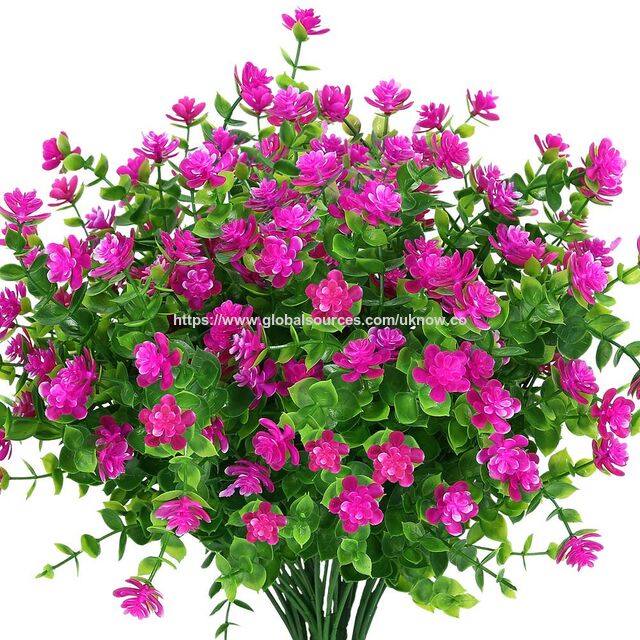 Flores Artificiais Falsas para Exterior, Folhagem de Plástico Verde para Interior e Exterior, Jardineiras Suspensas, Casa, Escritório