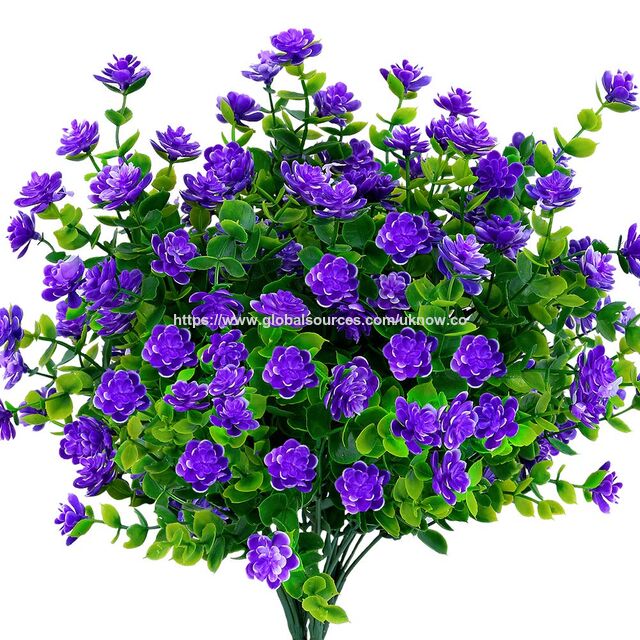 Flores Artificiais Falsas para Exterior, Folhagem de Plástico Verde para Interior e Exterior, Jardineiras Suspensas, Casa, Escritório