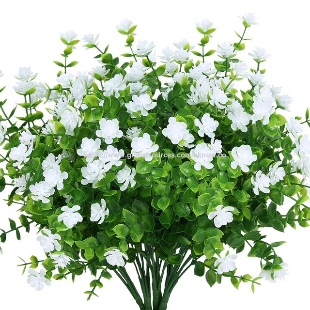 Flores Artificiais Falsas para Exterior, Folhagem de Plástico Verde para Interior e Exterior, Jardineiras Suspensas, Casa, Escritório