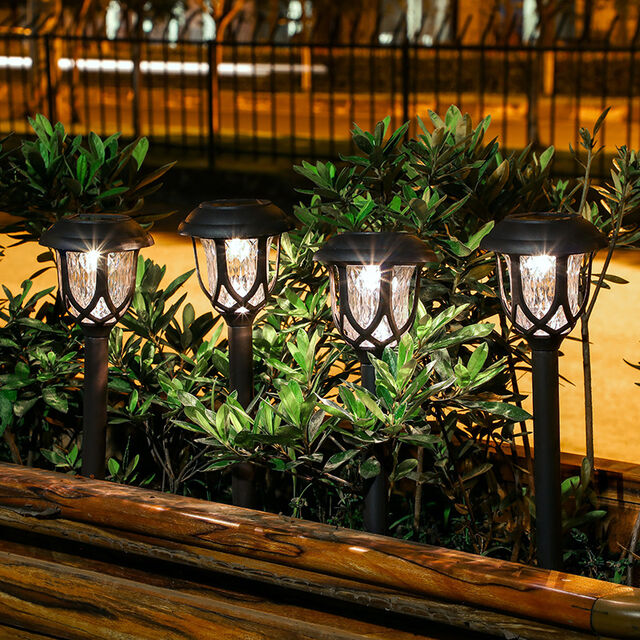 Solar-Gartenleuchten für den Außenbereich, LED-Dekorationsleuchten für Rasen, wasserdichte Bodenleuchten im Café-Stil
