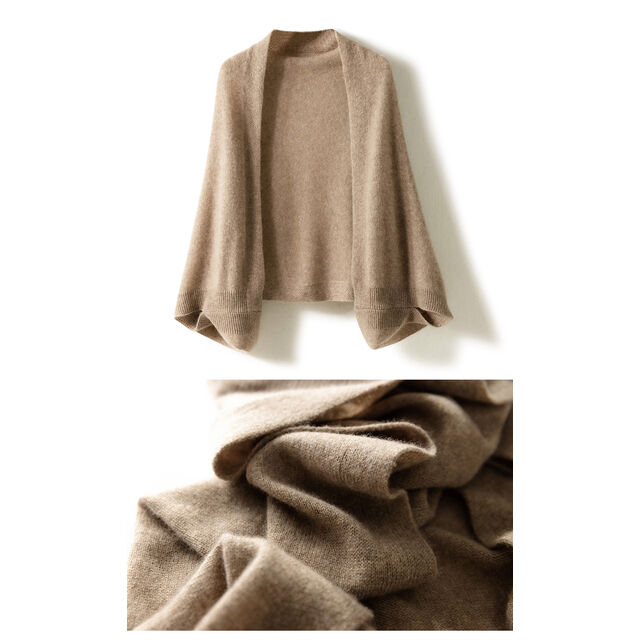 Weicher Damen Capelet Poncho Pullover aus reiner Kaschmirwolle