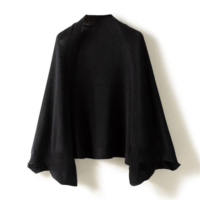 Weicher Damen Capelet Poncho Pullover aus reiner Kaschmirwolle
