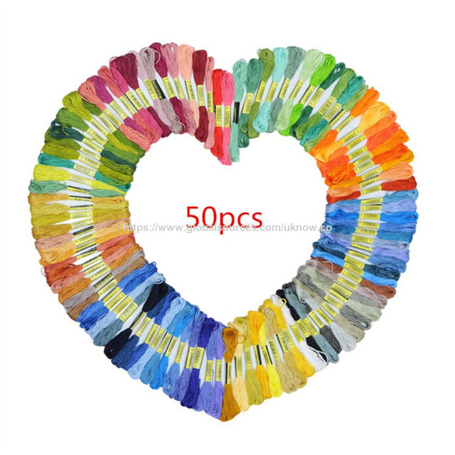50/100 Farben Kreuzstichgarn Regenbogenfarbe Handstickerei geflochtenes Seil Verdrahtung