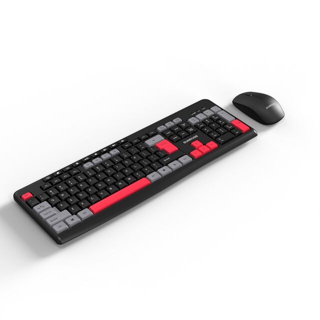 Combo de Teclado e Mouse Sem Fio OCC336 Preto Tamanho Completo 104 Teclas para Laptop Windows