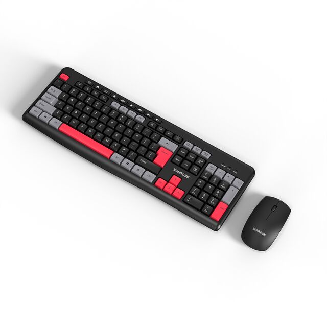 Combo de Teclado e Mouse Sem Fio OCC336 Preto Tamanho Completo 104 Teclas para Laptop Windows