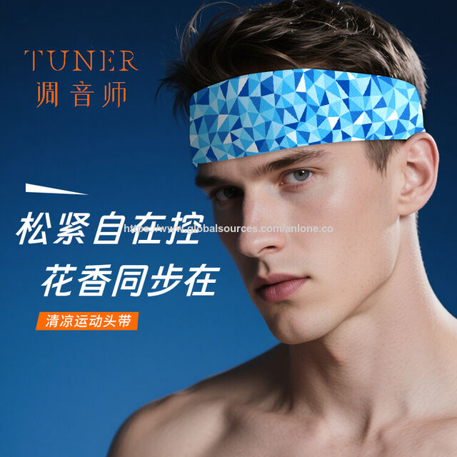 Hocheffektives, individuell anpassbares Kühlgel-Stirnband mit verstellbarem Pad zur Wärmeableitung bei sportlichen Aktivitäten