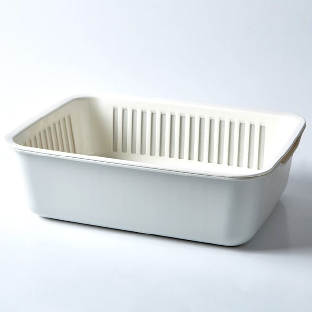 Cesta Drenante de Cocina Grande Multifuncional de Doble Capa, Cuenco para Lavar y Almacenar Frutas y Verduras