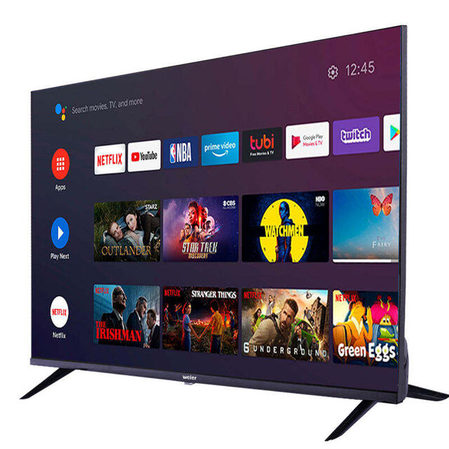 Televisor LED Inteligente 4K Ultra HD de 32, 43, 50, 55, 65 Pulgadas con Sistema Android, WiFi, HDMI, USB, Netflix, YouTube y Diseño Delgado
