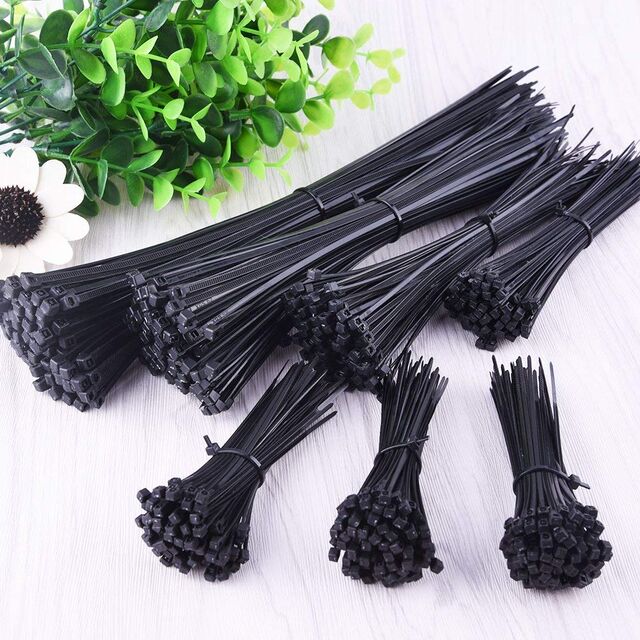 Serre-câbles en Nylon Noir 4.8x300mm 100pcs, Serre-câbles autobloquants pour la gestion des fils à la maison et au bureau