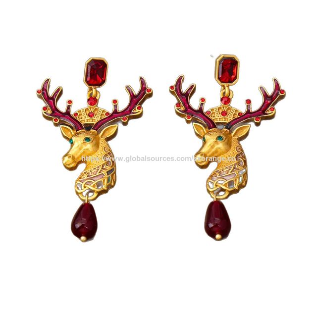 Vente en gros Boucles d'oreilles puces Boho Vintage, boucles d'oreilles pendantes baroques chunky, boucles d'oreilles clip rétro statement pour femmes