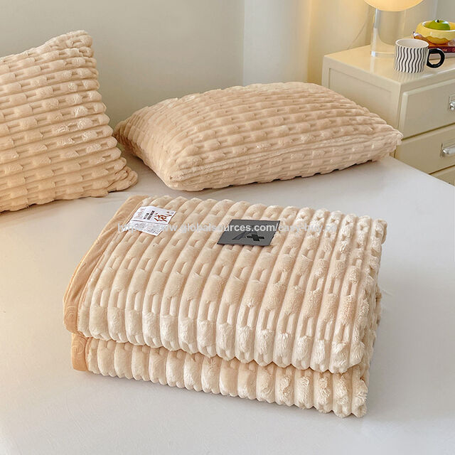 Raschel-Decken Bambus-Fleece-Decke, verdickte doppelseitige Fleece-Decke, warme Winterdecke, Sofadecke, Klimaanlage