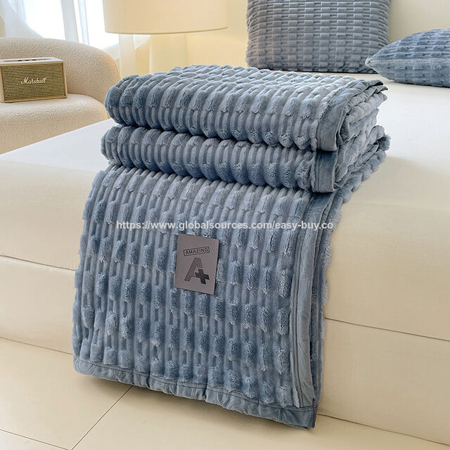 Raschel-Decken Bambus-Fleece-Decke, verdickte doppelseitige Fleece-Decke, warme Winterdecke, Sofadecke, Klimaanlage