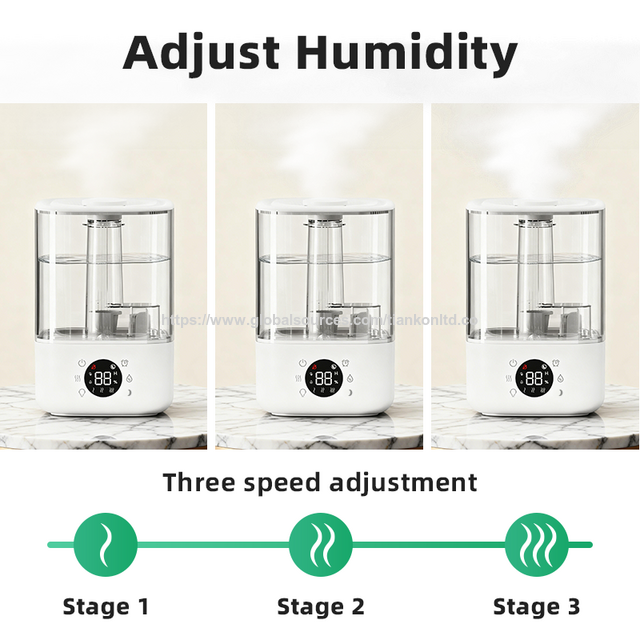 Humidificador Ultrasónico Inteligente Personalizable 2026, 3.8L/4L/6L, Niebla Fría Eléctrica, Humidificador Grande para Hogares Amplios con Logo Personalizado