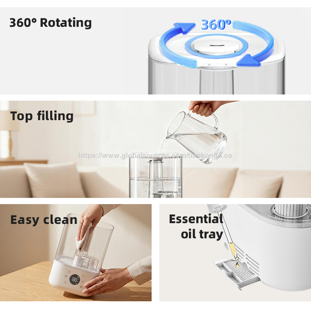 Humidificador Ultrasónico Inteligente Personalizable 2026, 3.8L/4L/6L, Niebla Fría Eléctrica, Humidificador Grande para Hogares Amplios con Logo Personalizado