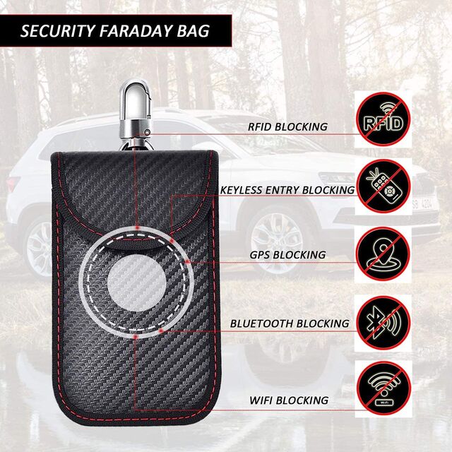 Caja de Bloqueo de Señal para Llave de Coche, Jaula de Faraday, Paquete de Control Remoto, Accesorios para Coche con Bloqueo RFID sin Llave