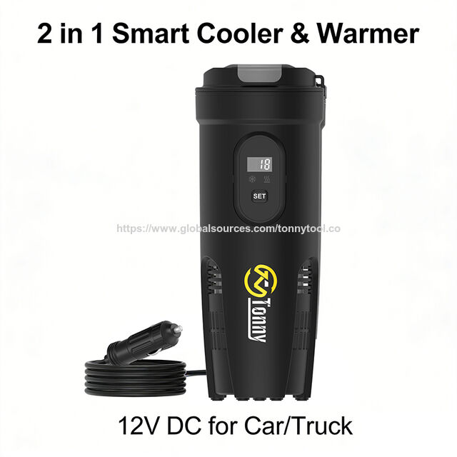 Tasse Intelligente 2 en 1 Prête à Offrir : Refroidissement et Chauffage, 12V DC 36W, Mug Thermoélectrique Refroidisseur Chauffe-tasses avec Affichage Numérique pour Bureau