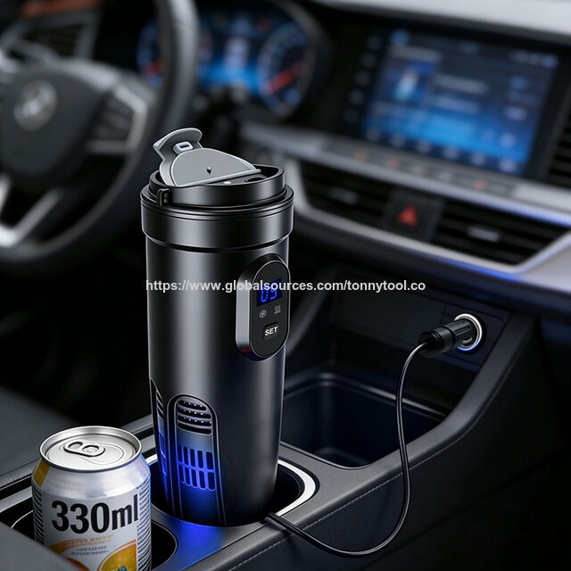 Tasse Intelligente 2 en 1 Prête à Offrir : Refroidissement et Chauffage, 12V DC 36W, Mug Thermoélectrique Refroidisseur Chauffe-tasses avec Affichage Numérique pour Bureau