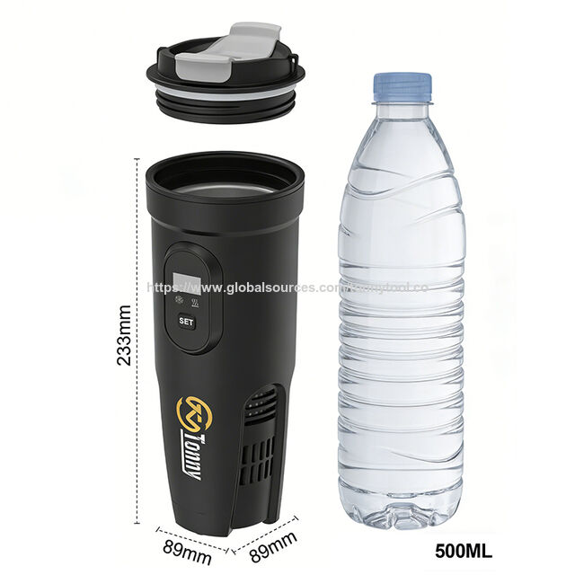 Tasse Intelligente 2 en 1 Prête à Offrir : Refroidissement et Chauffage, 12V DC 36W, Mug Thermoélectrique Refroidisseur Chauffe-tasses avec Affichage Numérique pour Bureau