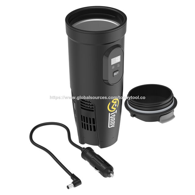 Tasse Intelligente 2 en 1 Prête à Offrir : Refroidissement et Chauffage, 12V DC 36W, Mug Thermoélectrique Refroidisseur Chauffe-tasses avec Affichage Numérique pour Bureau